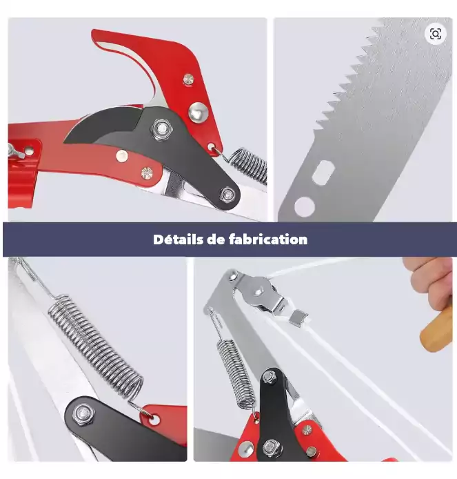 Echenilloir télescopique avec scie d'élagage – Image 5