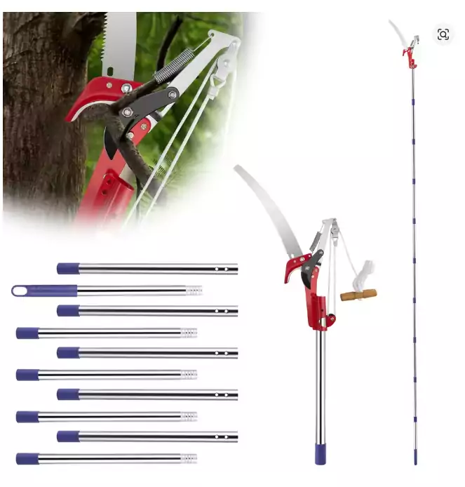 Echenilloir télescopique avec scie d'élagage – Image 3