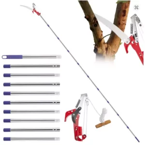 Echenilloir télescopique avec scie d'élagage
