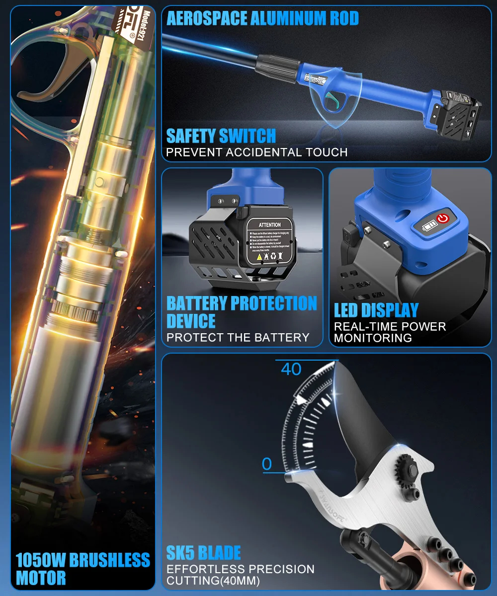 Sécateur électrique télescopique professionnel